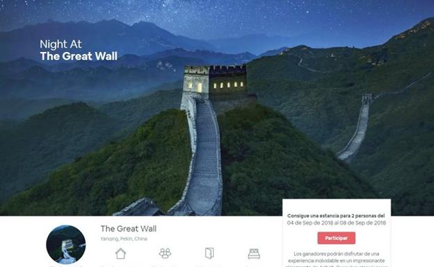 Polémica en China por la oferta de Airbnb para alojarse en una atalaya de la Gran Muralla