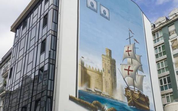 Un mural de 408 metros cuadrados recuerda en Puertochico la gesta del almirante Bonifaz