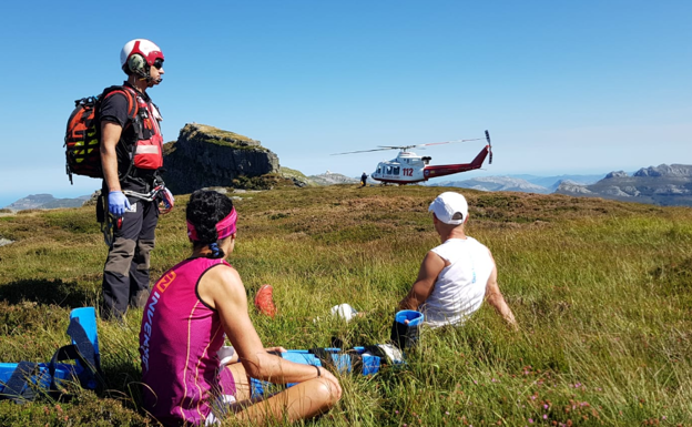 Dos corredores heridos son evacuados en helicóptero en el kilómetro vertical de Castro Valnera