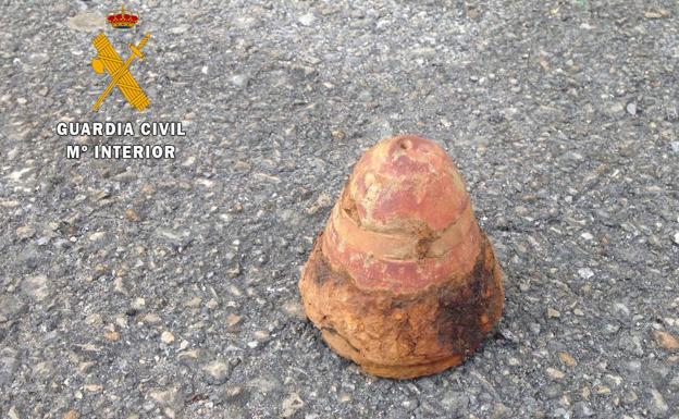 Recuperada la espoleta de un proyectil de la Guerra Civil