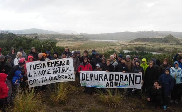 Marcha contra la instalación de la futura depuradora en Cuchía