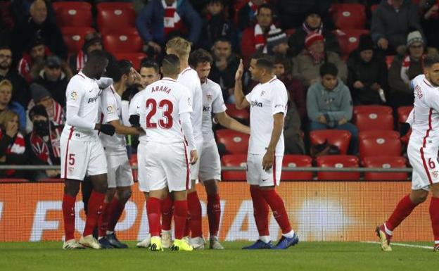 El Sevilla abre la trilogía ante el Athletic sentenciando en Copa