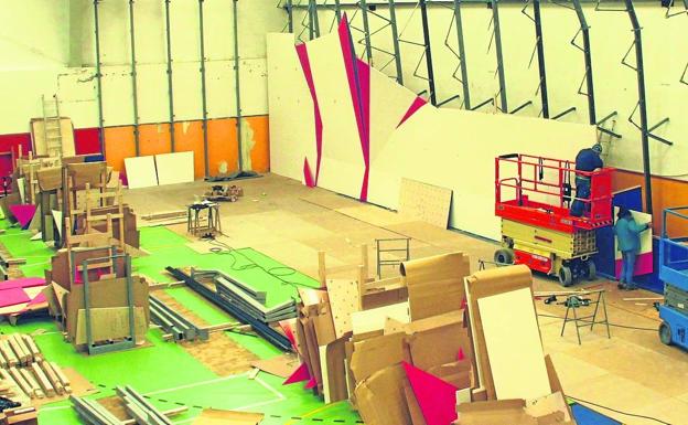 Potes construye un rocódromo en su pabellón municipal