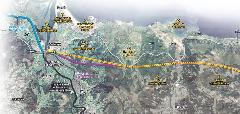 El tramo entre Treto y Vizcaya del tren a Bilbao costaría 900 millones e iría en un 81% bajo suelo