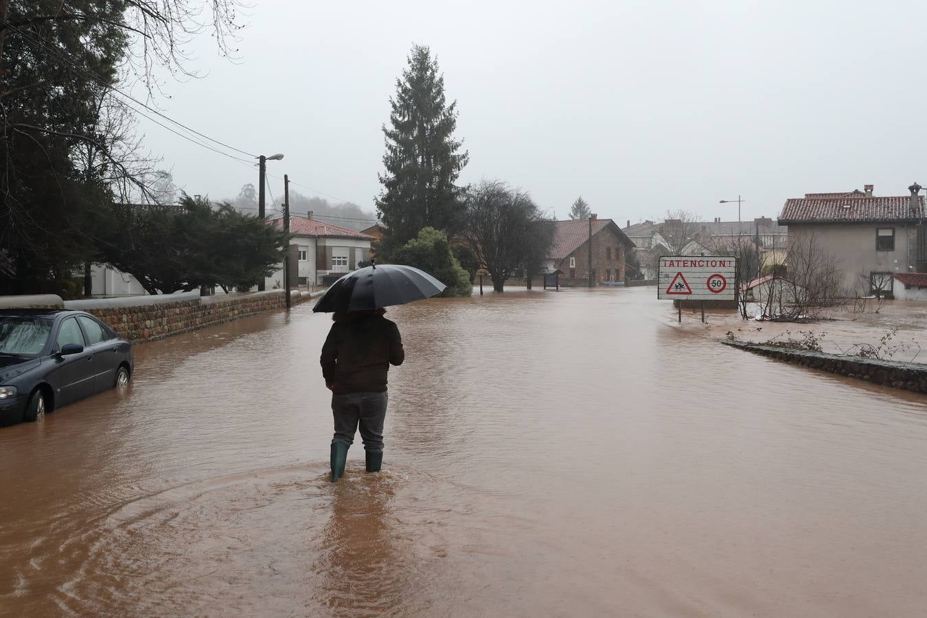 Las inundaciones en los municipios de Mazcuerras y Cabezón de la Sal