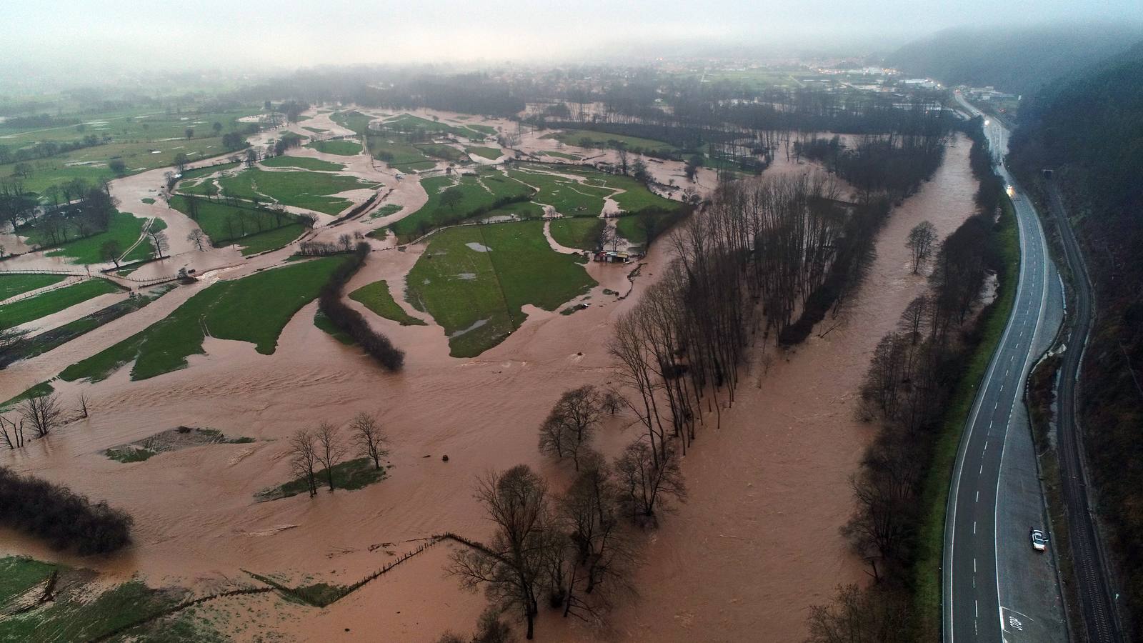 Las riadas del saja, desde el aire