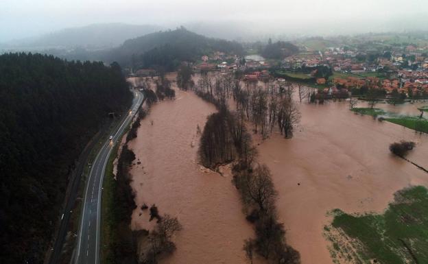 La riada del Saja, desde el aire