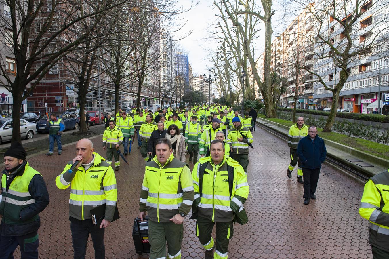 Protesta de los trabajadores de Parques y Jardines de Santander