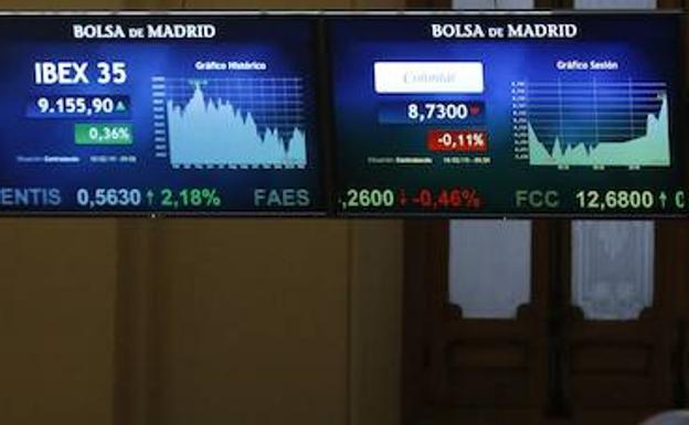 El Ibex-35 cierra a la baja pero aguanta sobre los 9.100 puntos