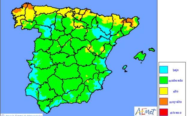 El riesgo de incendios es «alto o muy alto» a partir de mañana