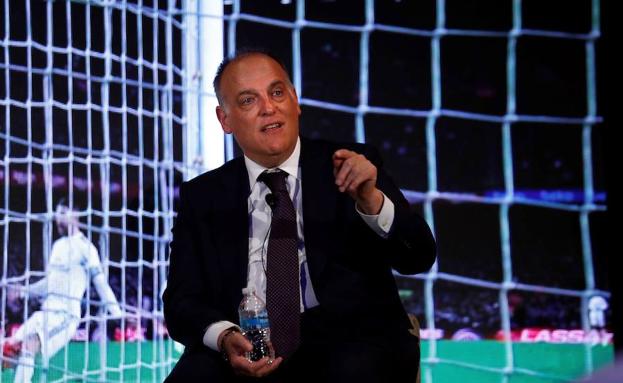 Tebas: «¿Una Liga europea? Son planes de barra de bar a las cinco de la mañana»