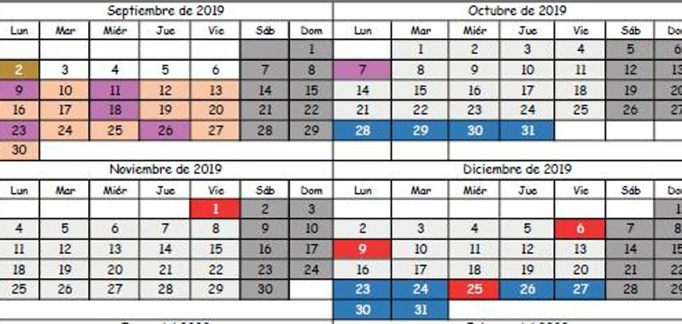 Publicado el calendario escolar para el curso 2019-2020