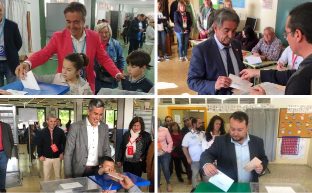 Los candidatos cántabros madrugan y piden que «las urnas se llenen de votos»