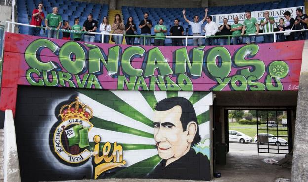 La Peña Concanos quiere salvar el mural de la Curva Nando Yosu