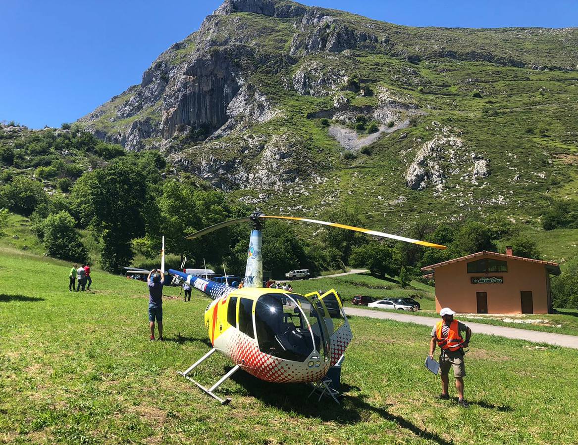 Jesús Calleja ya ha empezado a grabar su 'Volando Voy' dedicado al Camino Lebaniego