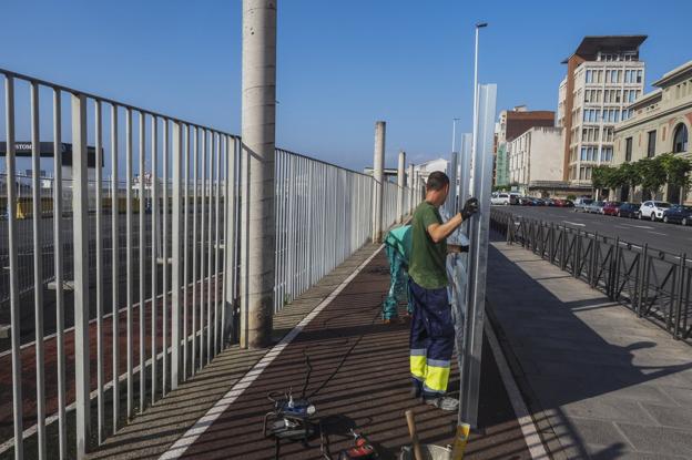 Arranca la obra para sustituir la valla del Puerto en la calle Antonio López