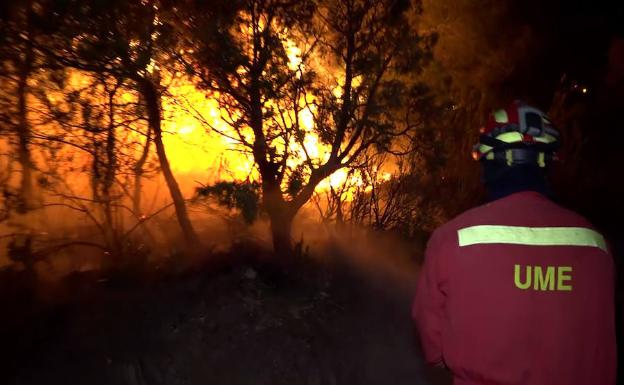 El fuego provoca el mayor operativo simultáneo de la UME en su historia