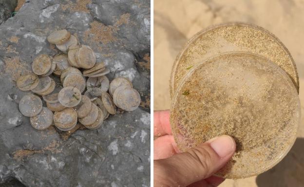 Centenares de tapas de plástico llegan a la costa de Cantabria