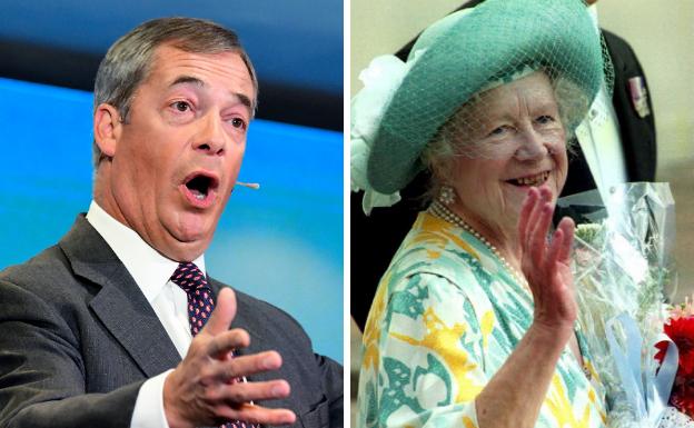 Farage se burla de la reina madre de Inglaterra por su «sobrepeso»