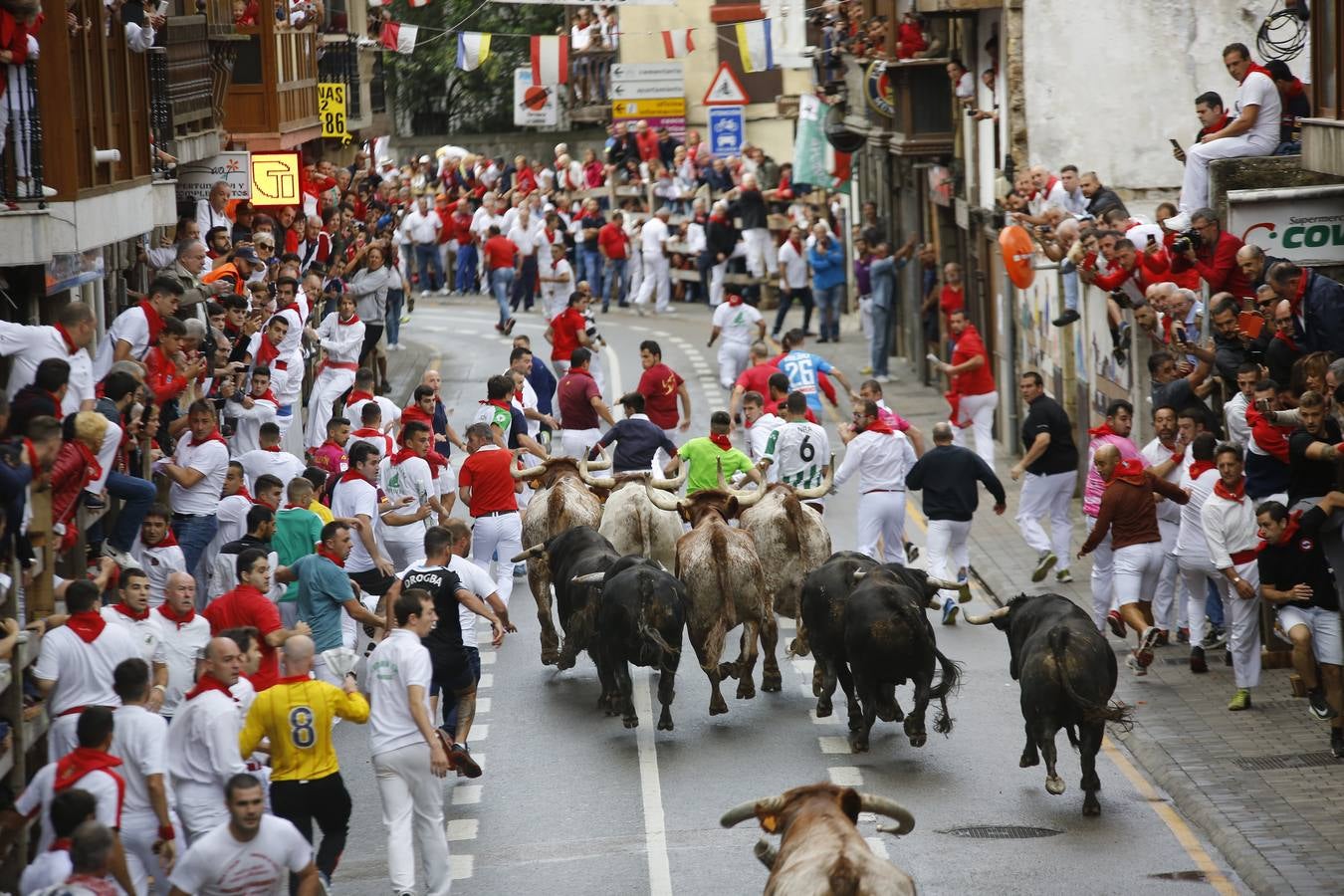 Dos contusionados por caídas en el primer encierro de Ampuero