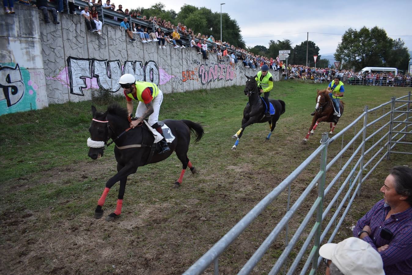 Multitudinaria carrera de caballos en Molledo