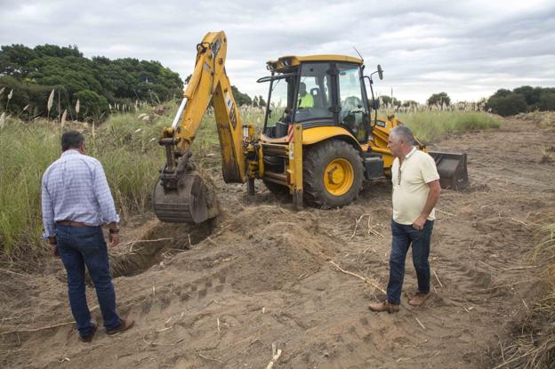 Camargo lucha contra los plumeros y la maleza en una finca de Las Presas