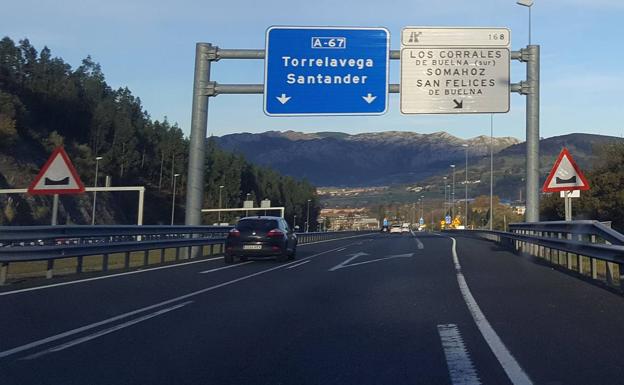 La autovía A-67 se cortará por completo mañana por la noche entre Arenas de Iguña y Somahoz