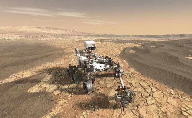 El rover Mars 2020 de la NASA se presenta sobre sus ruedas