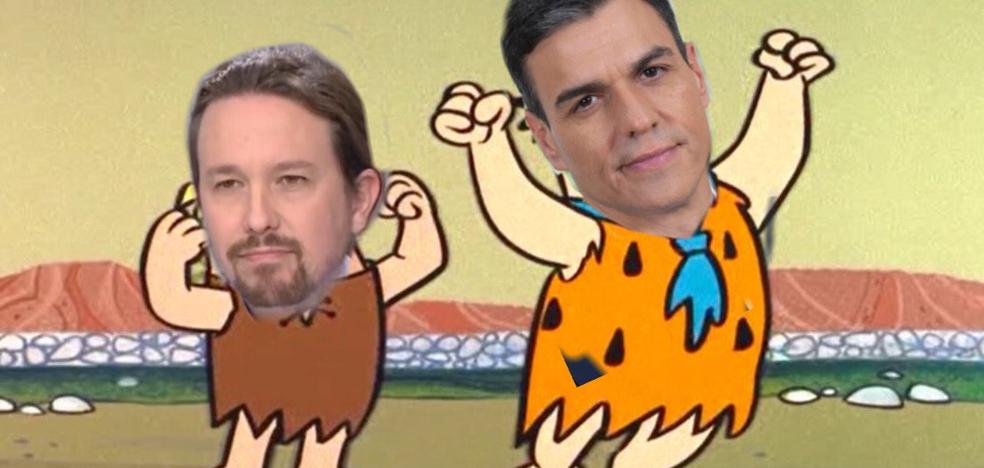 Los memes del abrazo de Pedro Sánchez y Pablo Iglesias