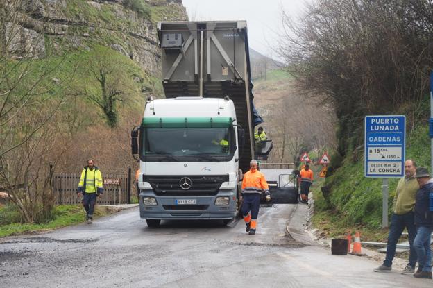 La primera fase de mejora de la carretera de Lunada se estrenará antes de plazo