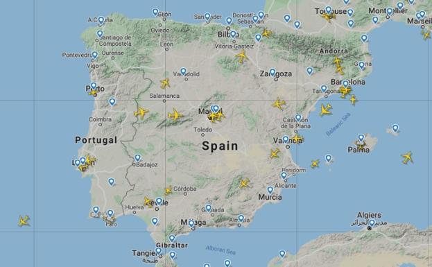 Los vuelos se reducen un 90% en España y un 55% en todo el mundo