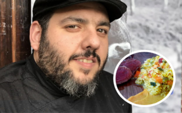 Cuscús de coliflor con taco de tudanca al estilo del chef del Camino Real de Selores