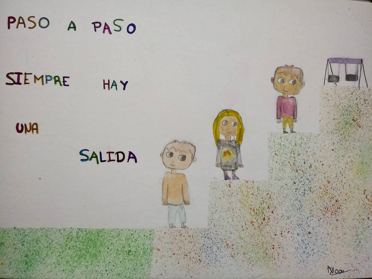 Participantes en el Concurso de Dibujo 'Coloreando Cantabria', promovido por Okuda, El Diario Montañés y la Autoridad Portuaria