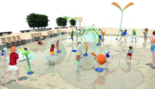 Torrelavega planea construir un parque de juegos acuáticos en la plaza de La Llama