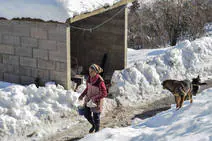 La nieve complica la vida de los vecinos de San Roque de Riomiera
