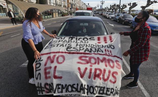 La Hostelería convoca otra caravana de coches en Santander para protestar por la prórroga de las restricciones