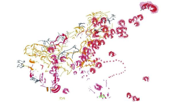 La identificación de nuevas figuras pintadas se extiende a otros paneles de la cueva de El Castillo