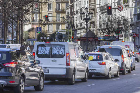 Caravana de autónomos en Santander