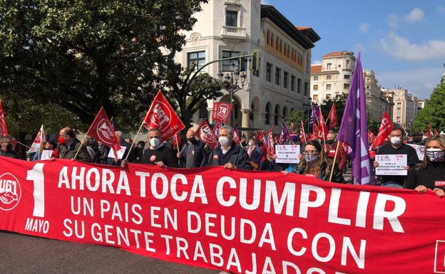 «Ahora toca cumplir con la clase trabajadora», demandan los sindicatos en la concentración por el Primero de Mayo