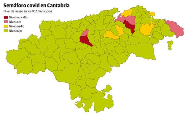 Seis municipios de Cantabria permanecen en los niveles más altos de riesgo sin poder relajar las restricciones