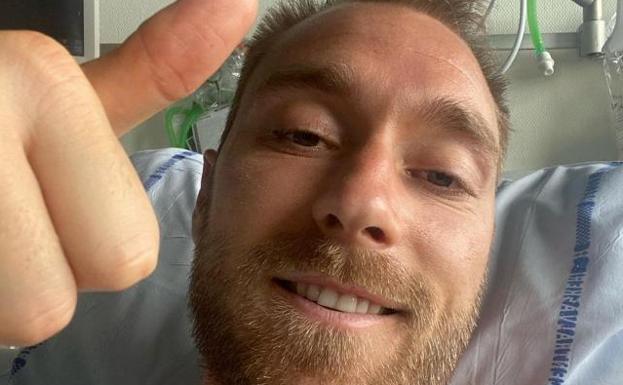 Eriksen recibe el alta y visita la concentración de Dinamarca