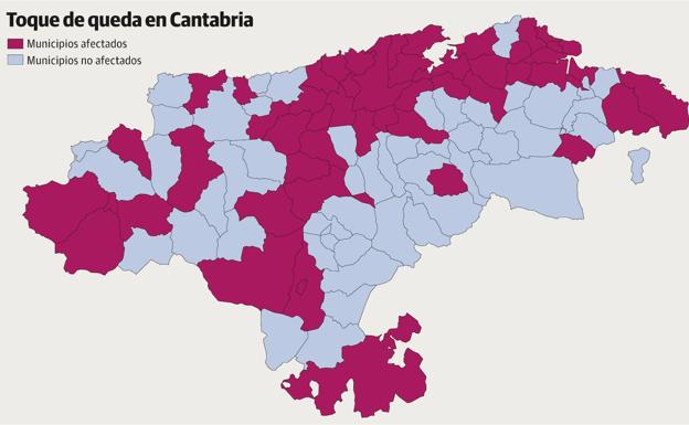 El TSJC respalda el toque de queda para 53 municipios Cantabria