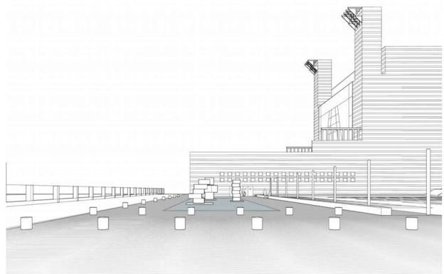 Un paseo ajardinado y una lámina de agua unirán las Naves de Gamazo y el Palacio