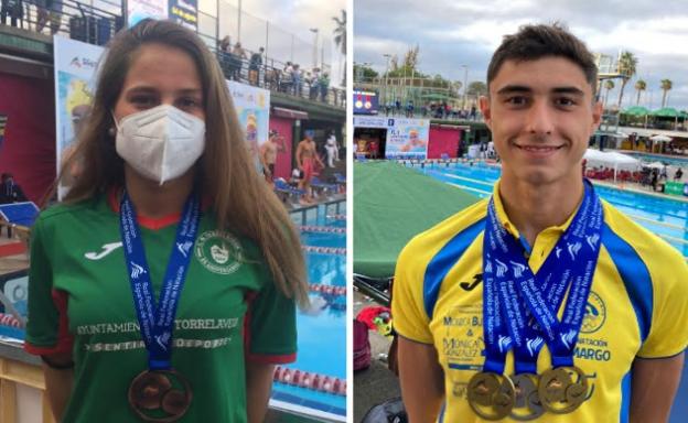 Joaquín Pardo y Elia Díaz cosechan los mejores resultados de la natación cántabra en los Nacionales