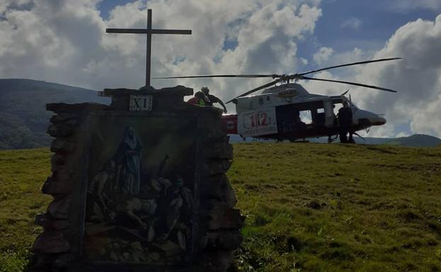 Evacuada en helicóptero una mujer de 69 años en San Sebastián de Garabandal