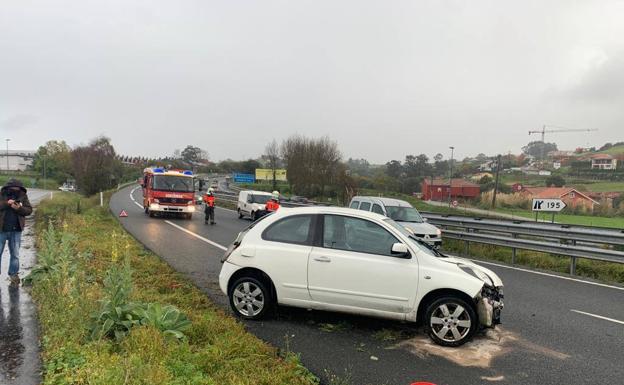 Dos accidentes en Piélagos y otro en la S-10, en una jornada complicada para el tráfico por las intensas lluvias