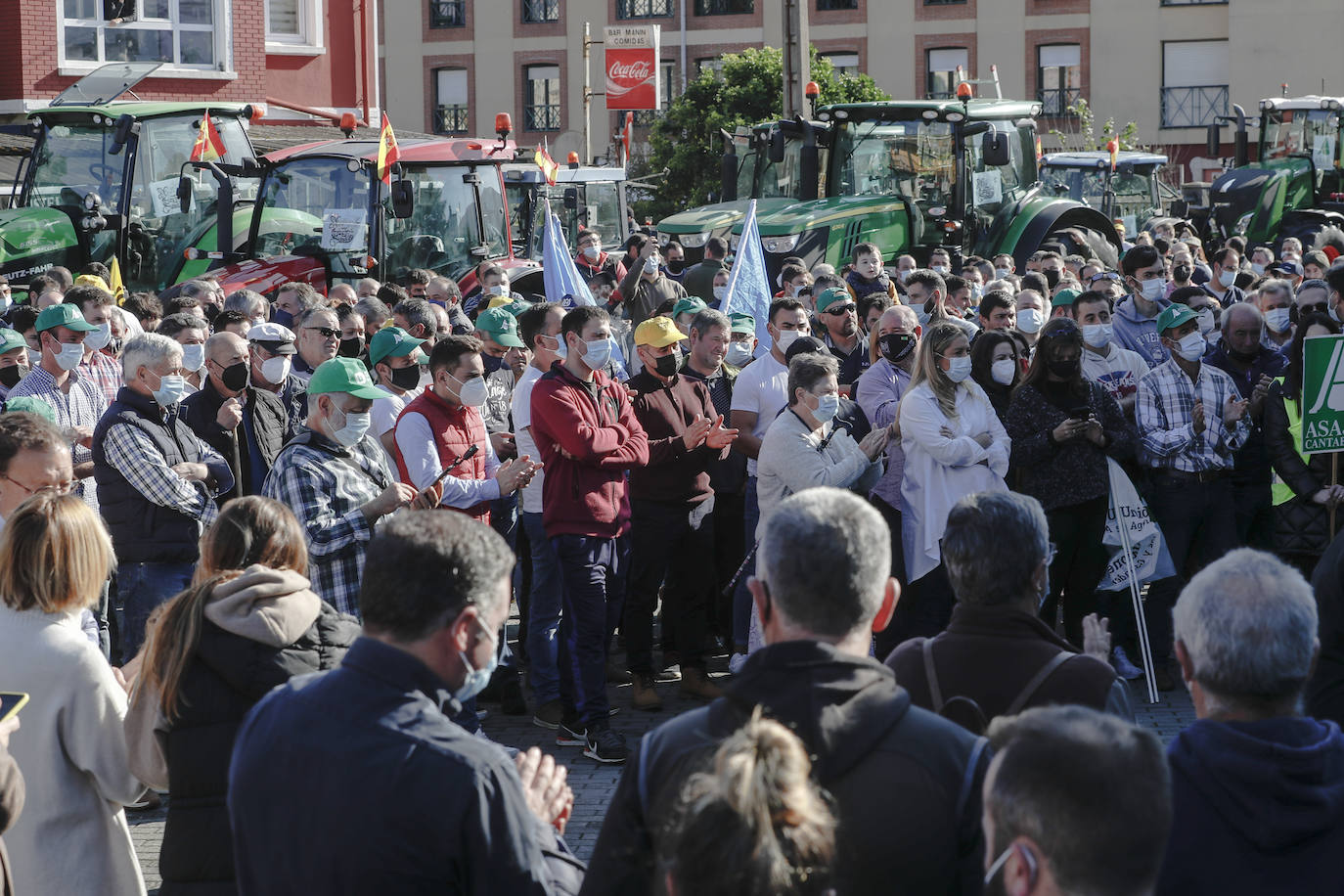 Protesta con tractores