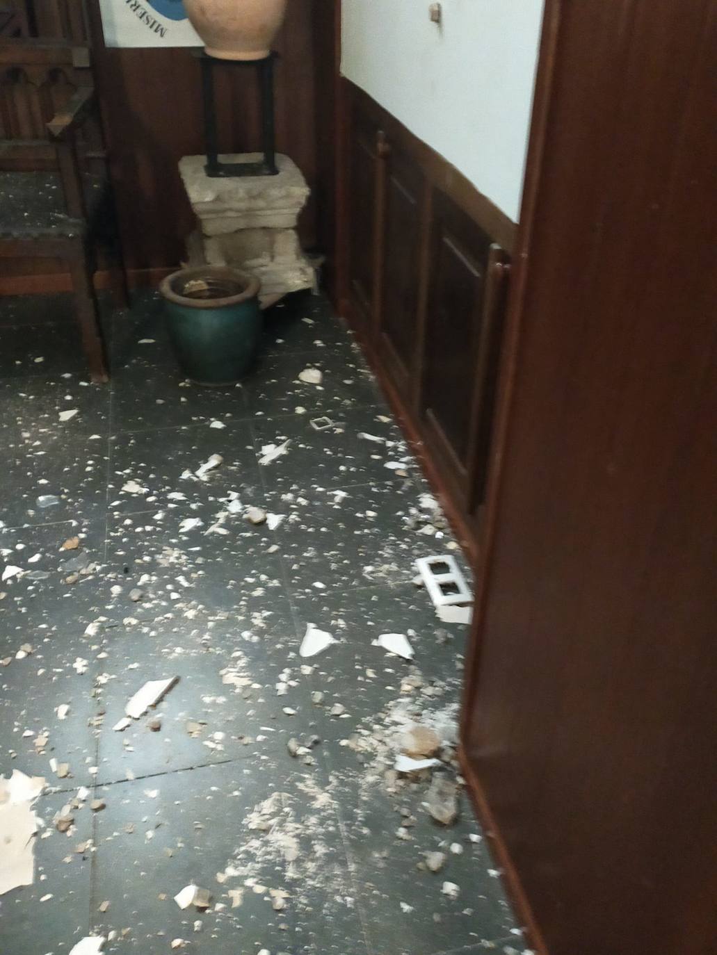 Daños en la iglesia de Pedreña tras la caída del rayo