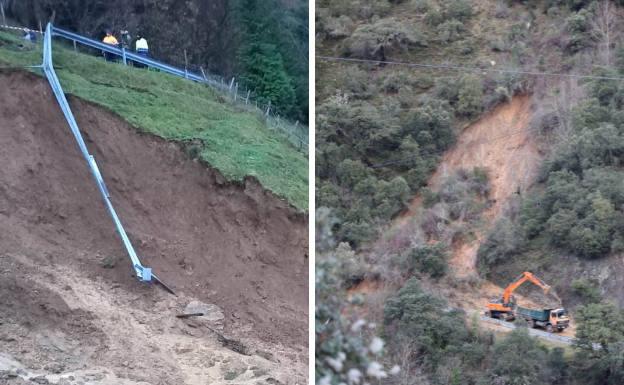 El temporal provoca dos grandes argayos en Molledo y Los Llanos