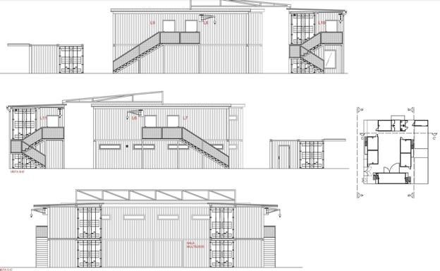 Seis nuevos contenedores marítimos se colocarán encima de los locales de ensayo de Torrelavega